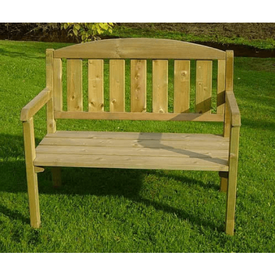 Wooden garden chair for two people