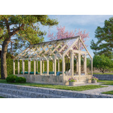 Wooden ark-formed greenhouse 3.0x4.0m